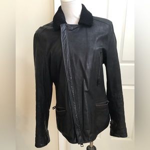 NWT All Saints Leather Jacket Biker - Size Small